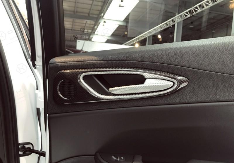 Alfa Romeo Giulia Internal Door Handles Frame Trim - Carbon Fibre - TMC Motorsport