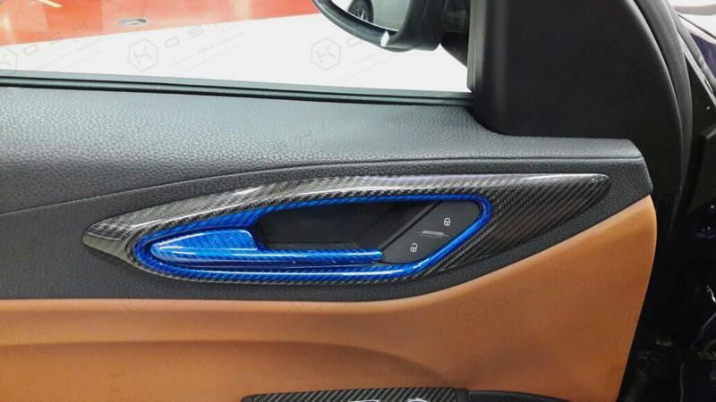 Alfa Romeo Giulia Internal Door Handles Frame Trim - Carbon Fibre - TMC Motorsport