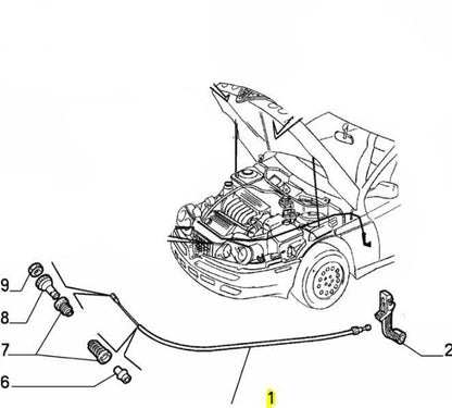 Bonnet Release Cable - GTV 2003> Alfa Romeo Shop