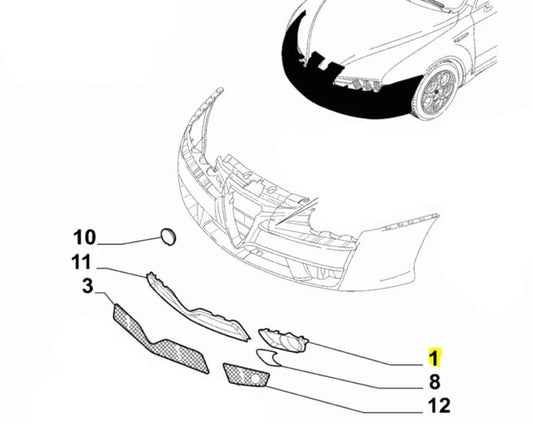 Fog Lamp Surround - Brera & Spider - Alfa Romeo Shop