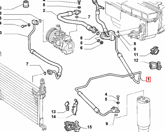 Air Conditioning Pipe - Fiat Brava/Bravo/Marea 46516588