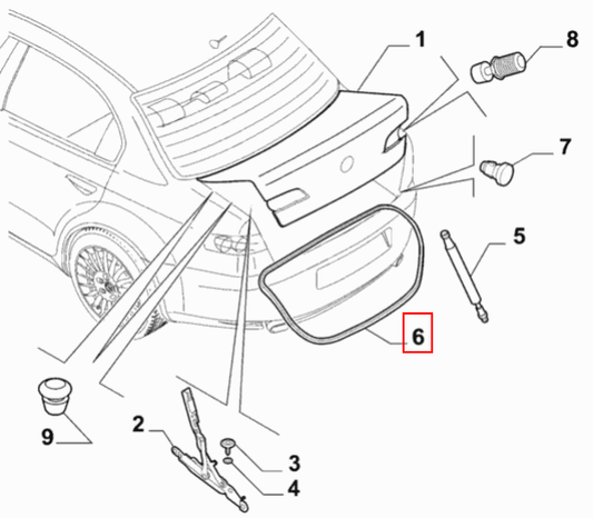 Bootlid Rubber Seal - 159 - Alfa Romeo Shop