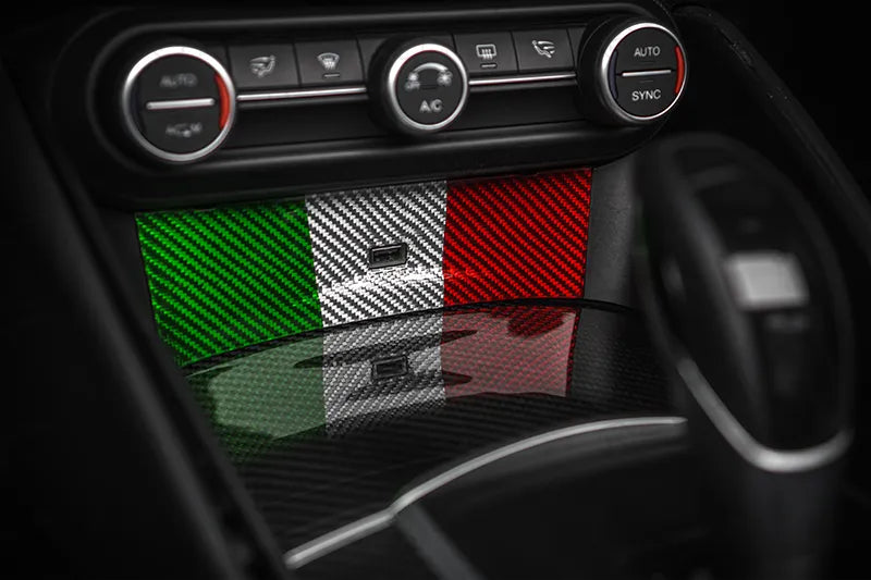 Alfa Romeo Giulia USB Trim Frame Cover - Carbon Fibre