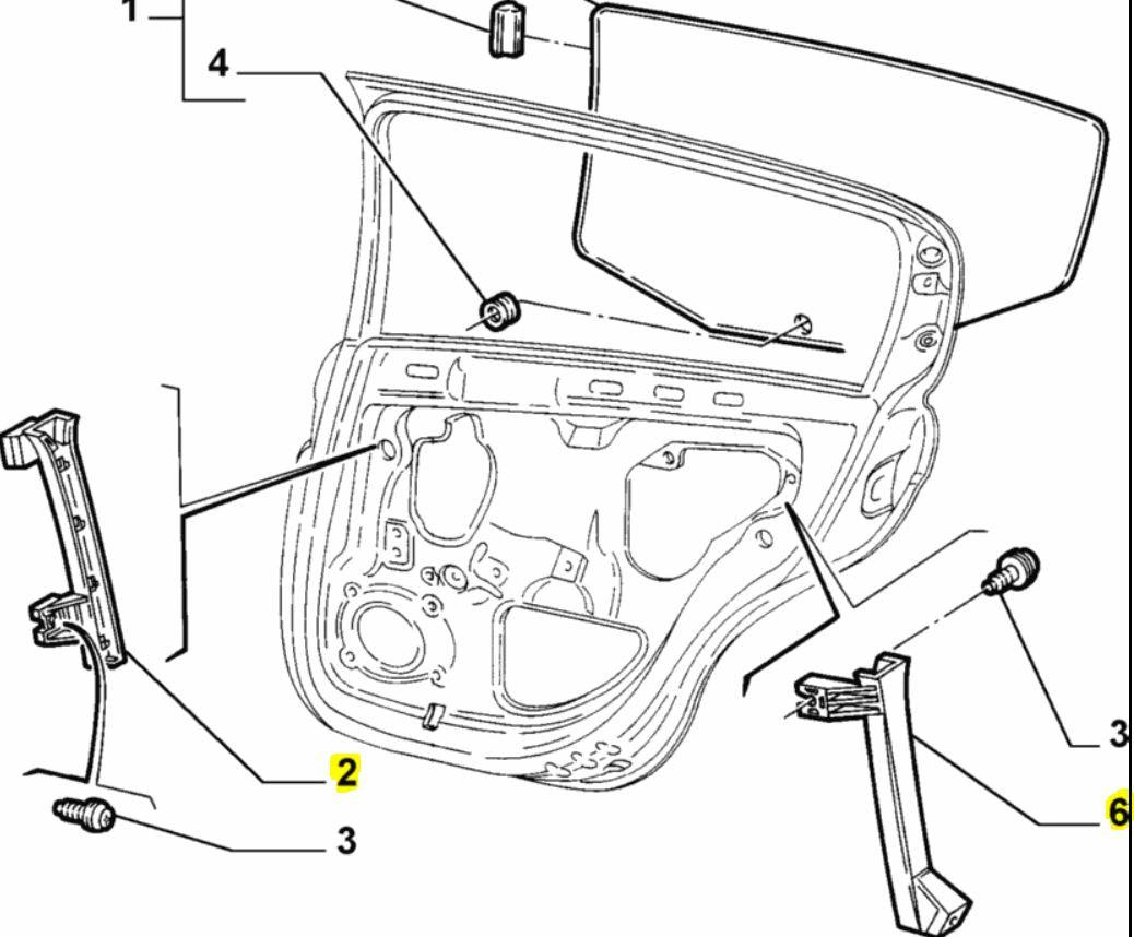 46556812 Door Window Guide, Rear - 147