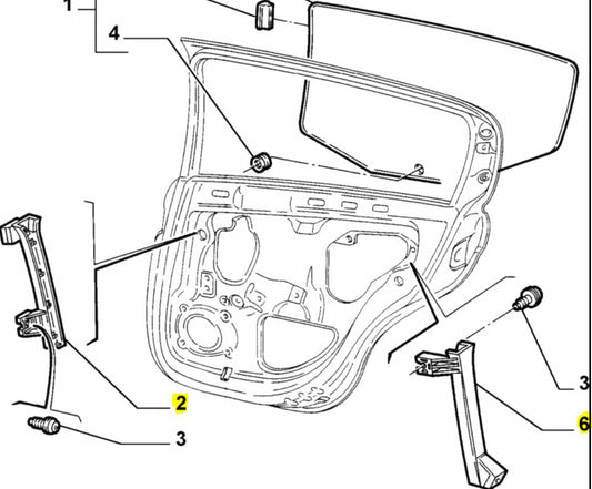 Door Window Guide, Rear - 147 - Alfa Romeo Shop