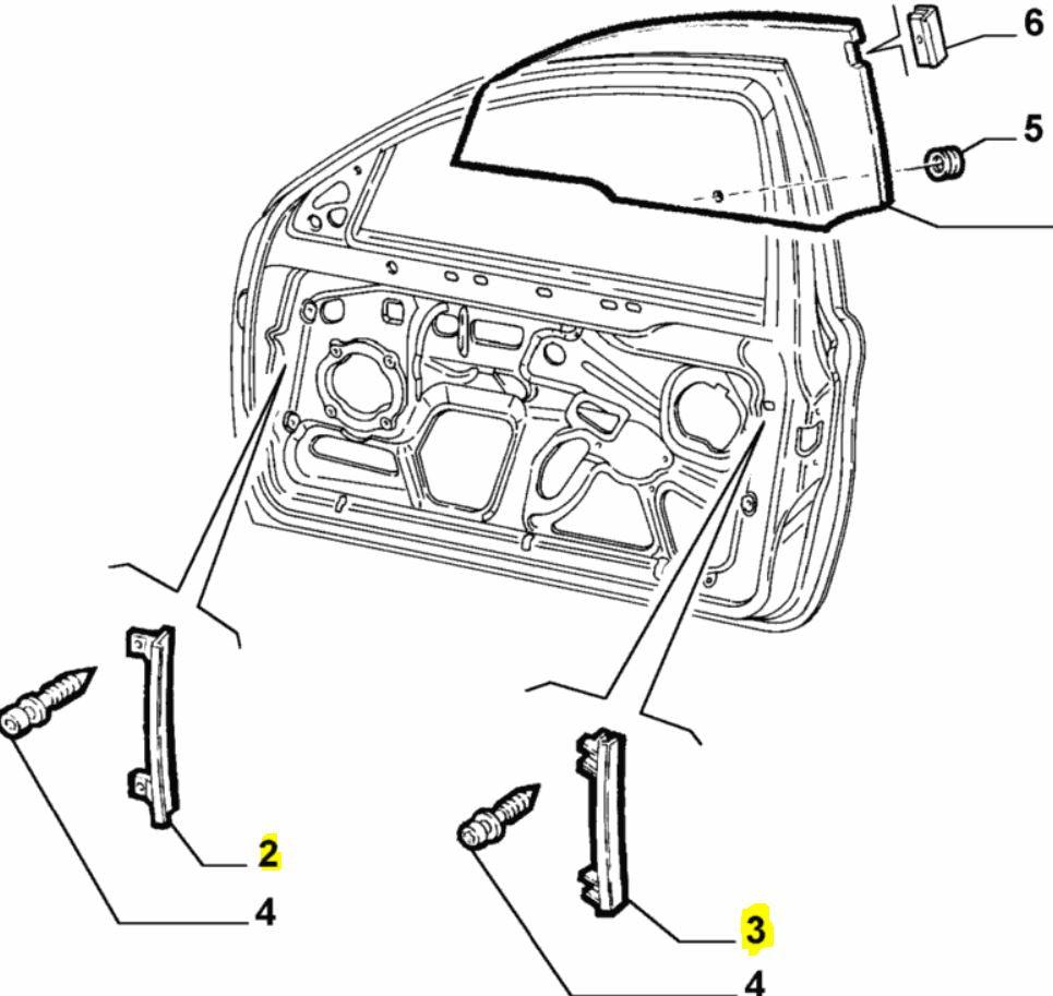 Front Door Window Guide - Alfa Romeo 147