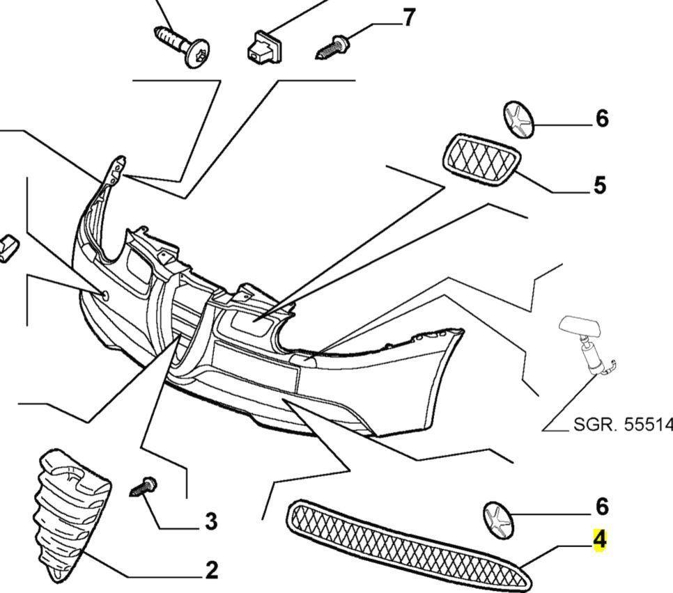 Grille, Front Bumper, Lower  - 147 GTA - Alfa Romeo Genuine Parts Shop