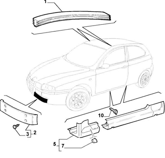 Number Plate Support - 147 GTA - Alfa Romeo Genuine Parts Shop