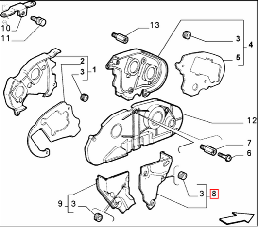 Timing Cover, Lower - V6 - Alfa Romeo Shop