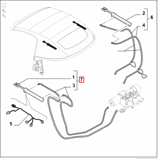 Roof Hydraulic Cylinder & Pipes - 939 Spider
