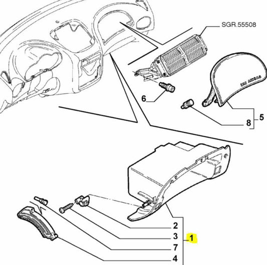 Glove Box Inner - 147 & GT - Alfa Romeo Shop
