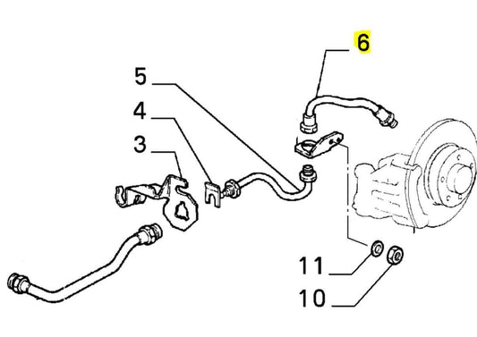 Brake Flexi Hose - GTV & Spider - Alfa Romeo Genuine Parts Shop