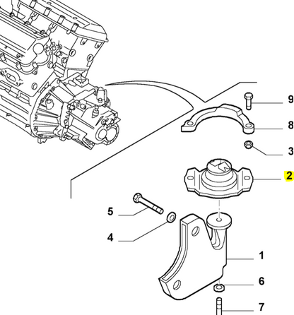 Gearbox Mounting (Rear) - GTA - Alfa Romeo Genuine Parts Shop