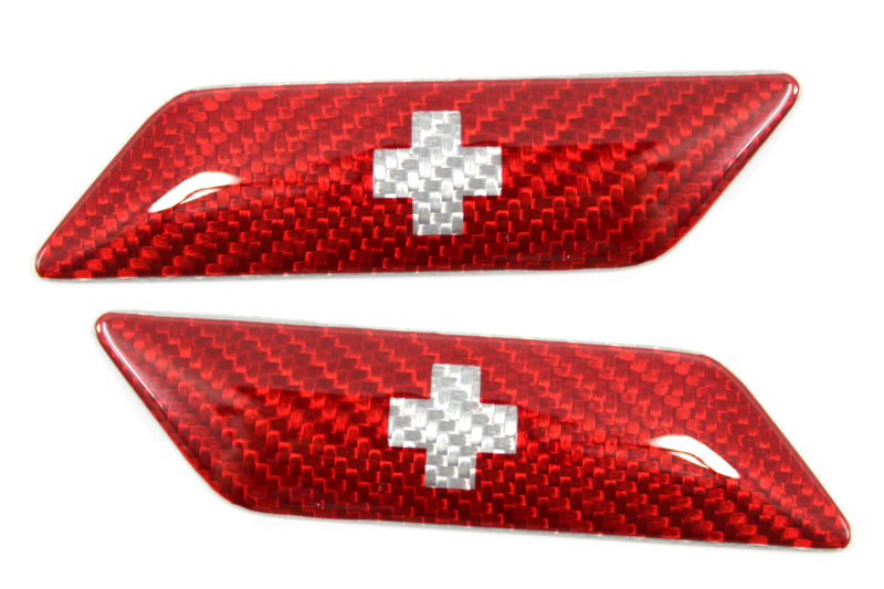 Carbon Fibre Fender Emblem w/ Choice of Flag - Carbon Fibre - Alfa Romeo Shop