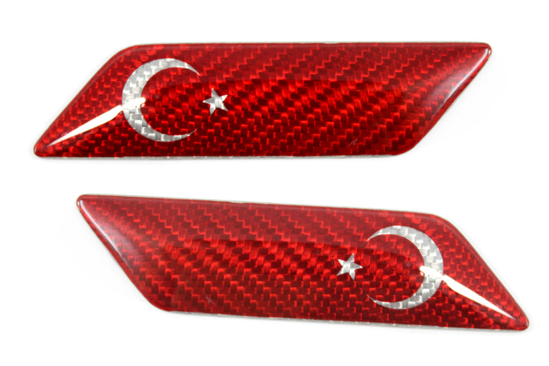 Carbon Fibre Fender Emblem w/ Choice of Flag - Carbon Fibre - Alfa Romeo Shop